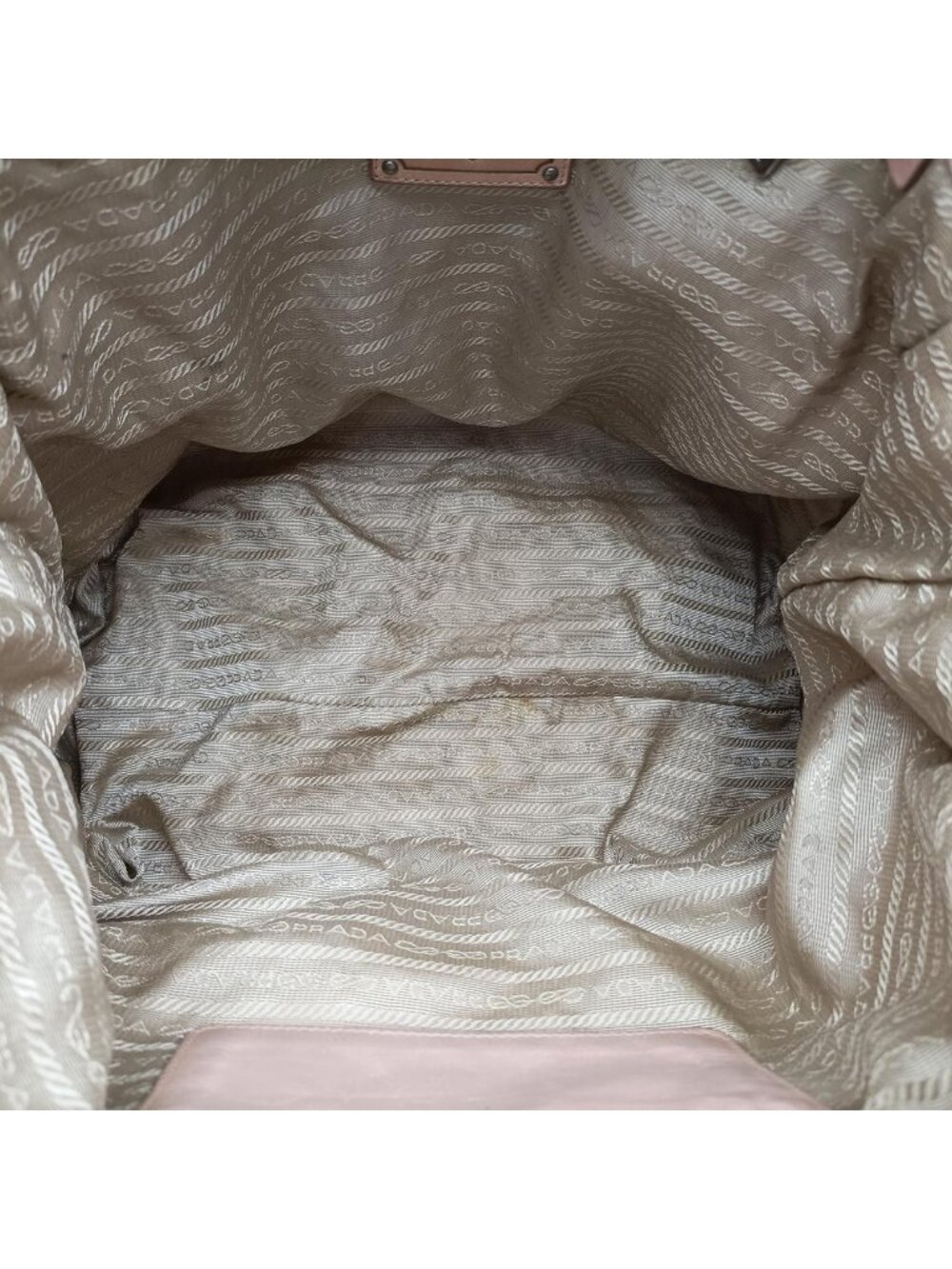Prada Triangle Logo Tote Pink Leather - Picture 9 of 16